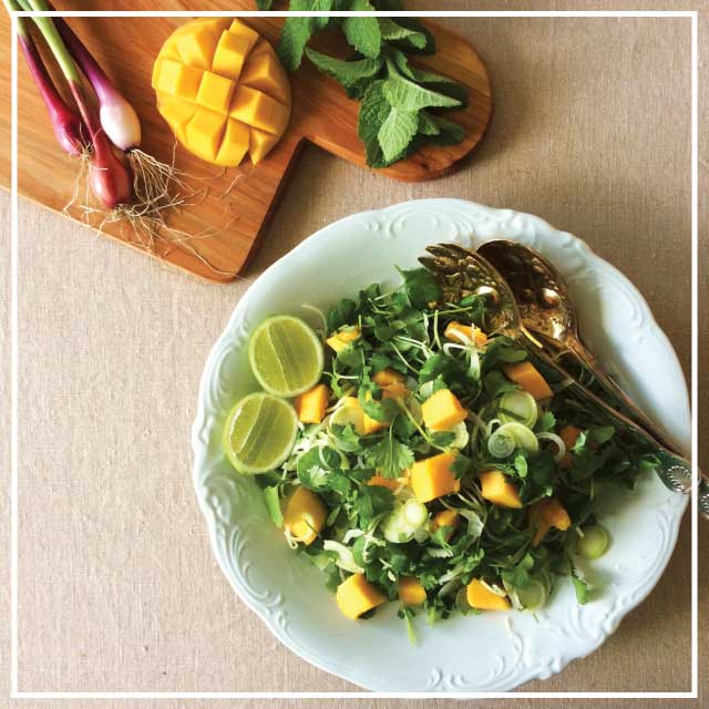 mango-salad Bowl of freshly made mango salad