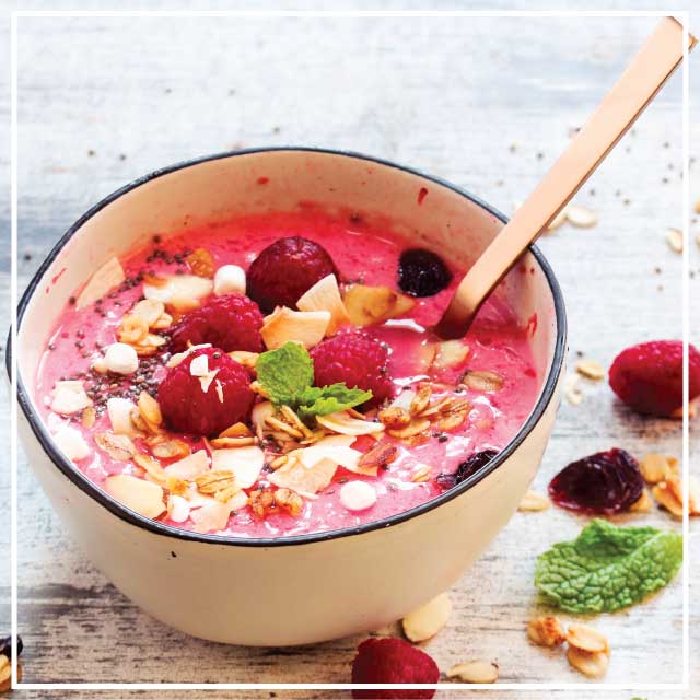 Meal plans that arent' dull Raspberry and shaved almond porridge