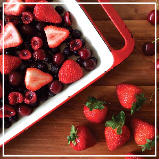 berries tray of fresh red mixed berries